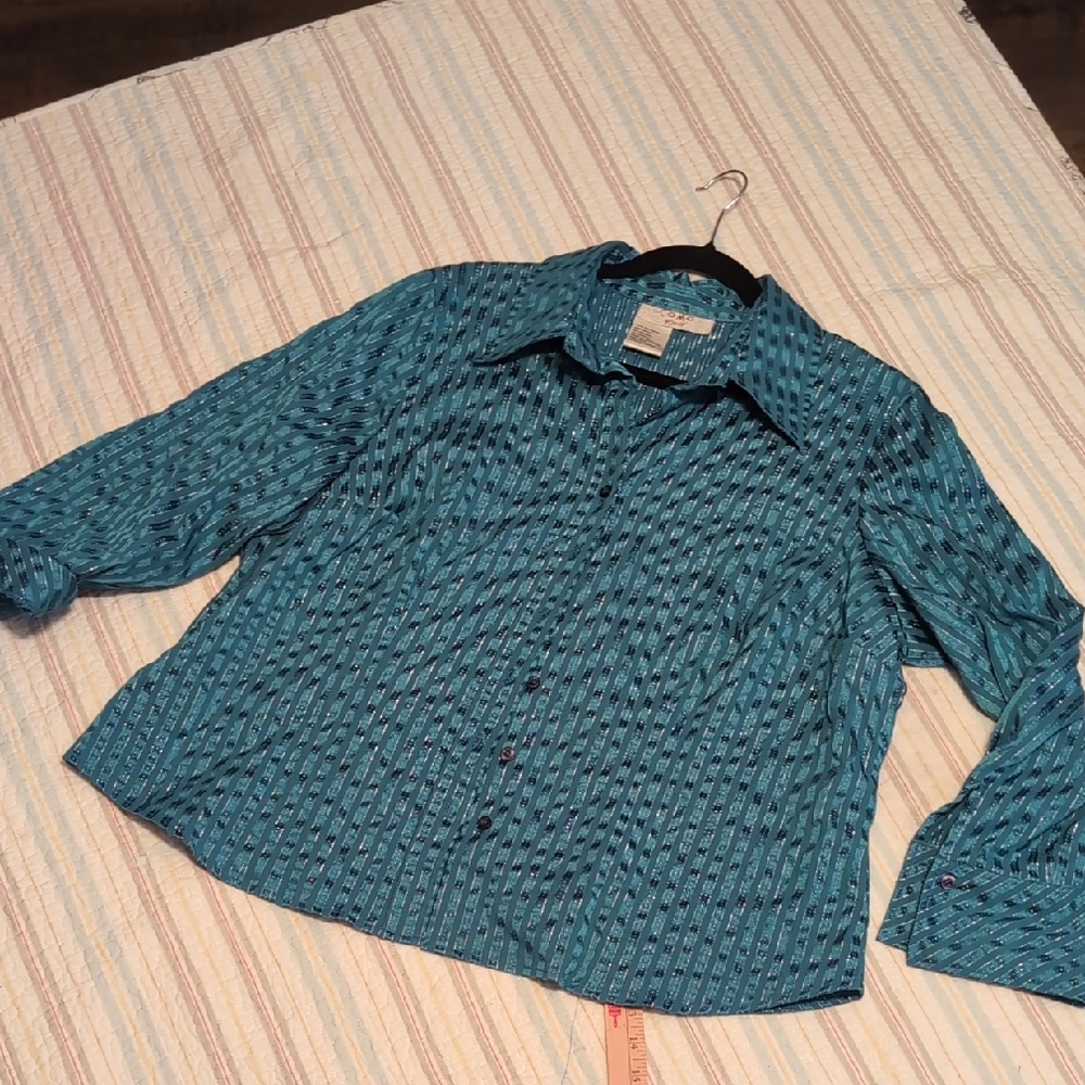 Teal Long Sleeve Button-Up Shirt